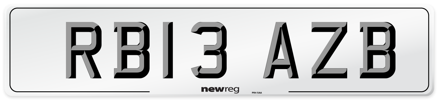 RB13 AZB Number Plate from New Reg
